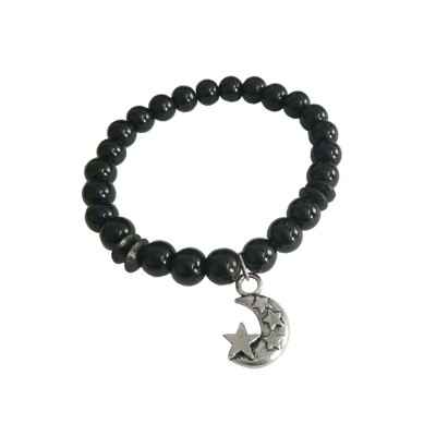 Chand Charm Black Onyx Beads Bracelet